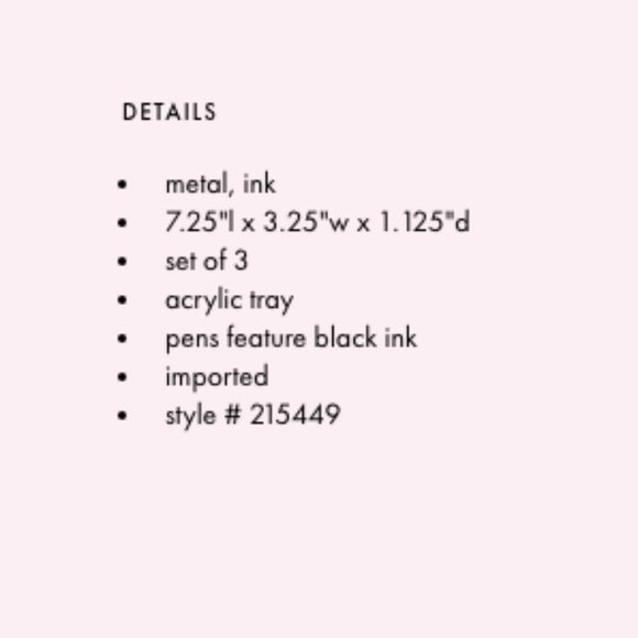 kate spade dots & stripes fine tip pen set with acrylic tray nwt - Picture 3 of 3